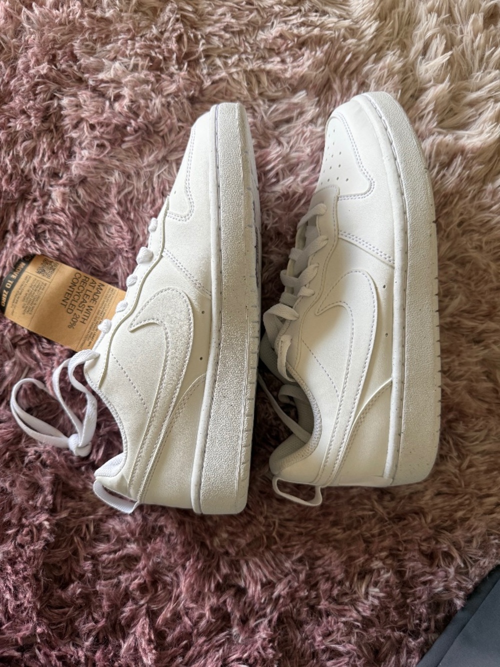 Nike Court Borough Low White Sneakers Size 7.5W/6Y